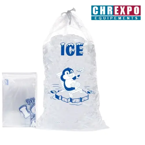 [SAC-500-91-20LB] SAC DE GLACE en carton de 500 sacs de 9,1 kg